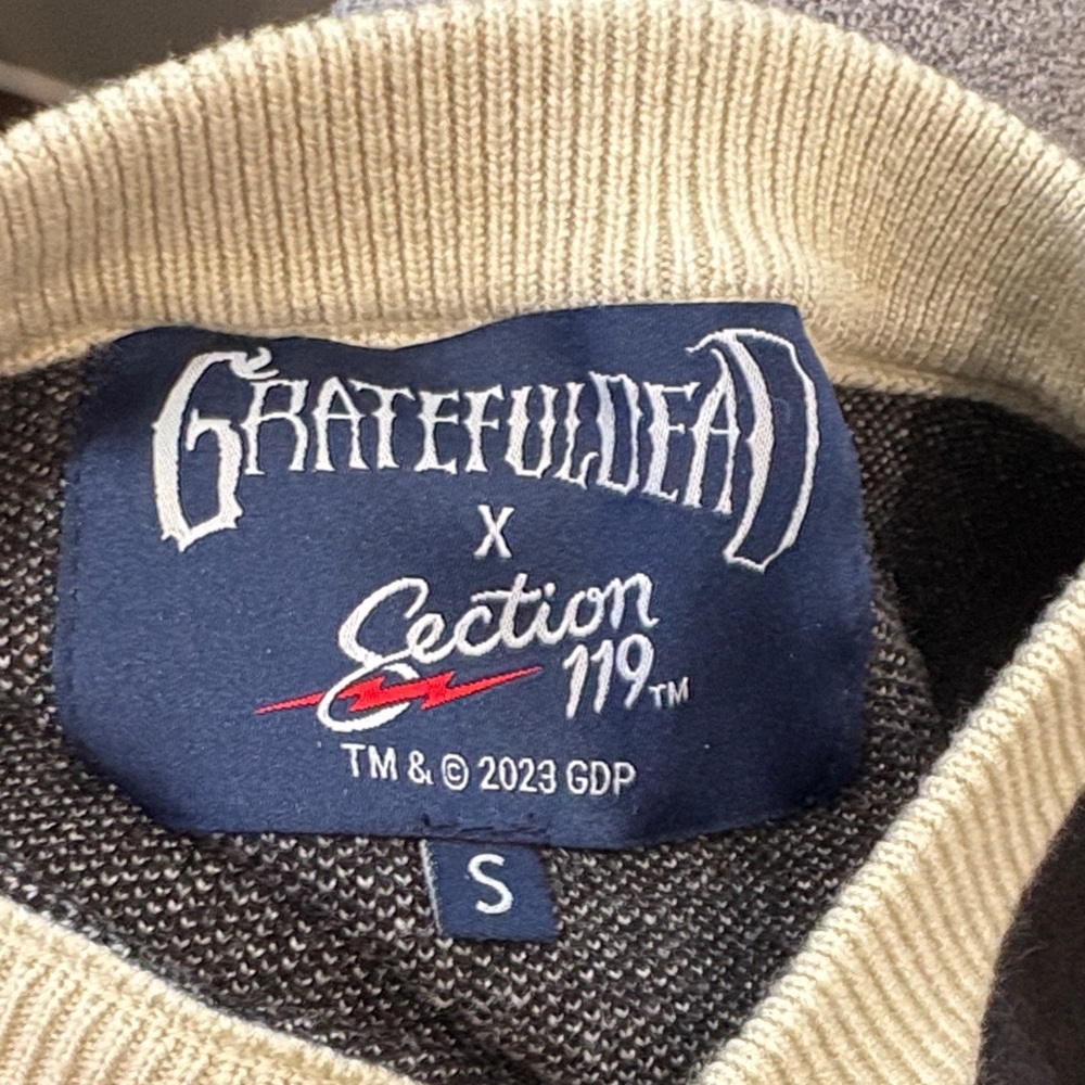 Grateful Dead Black and Cream Skeleton Sweater Section 119 Small (XS) - Picture 4 of 4